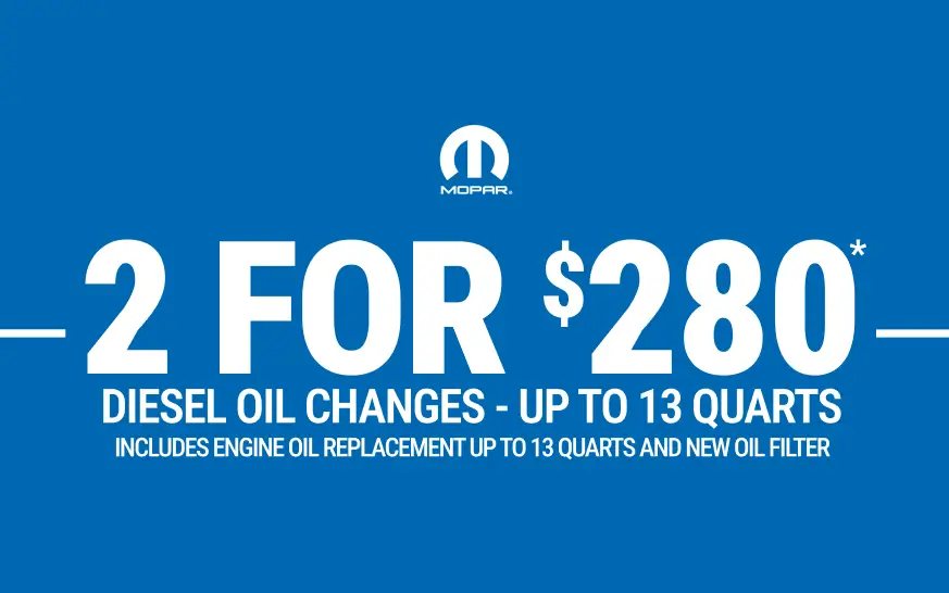 Coupon for 2 For $280 Diesel Oil Changes - Up To 13 Quarts